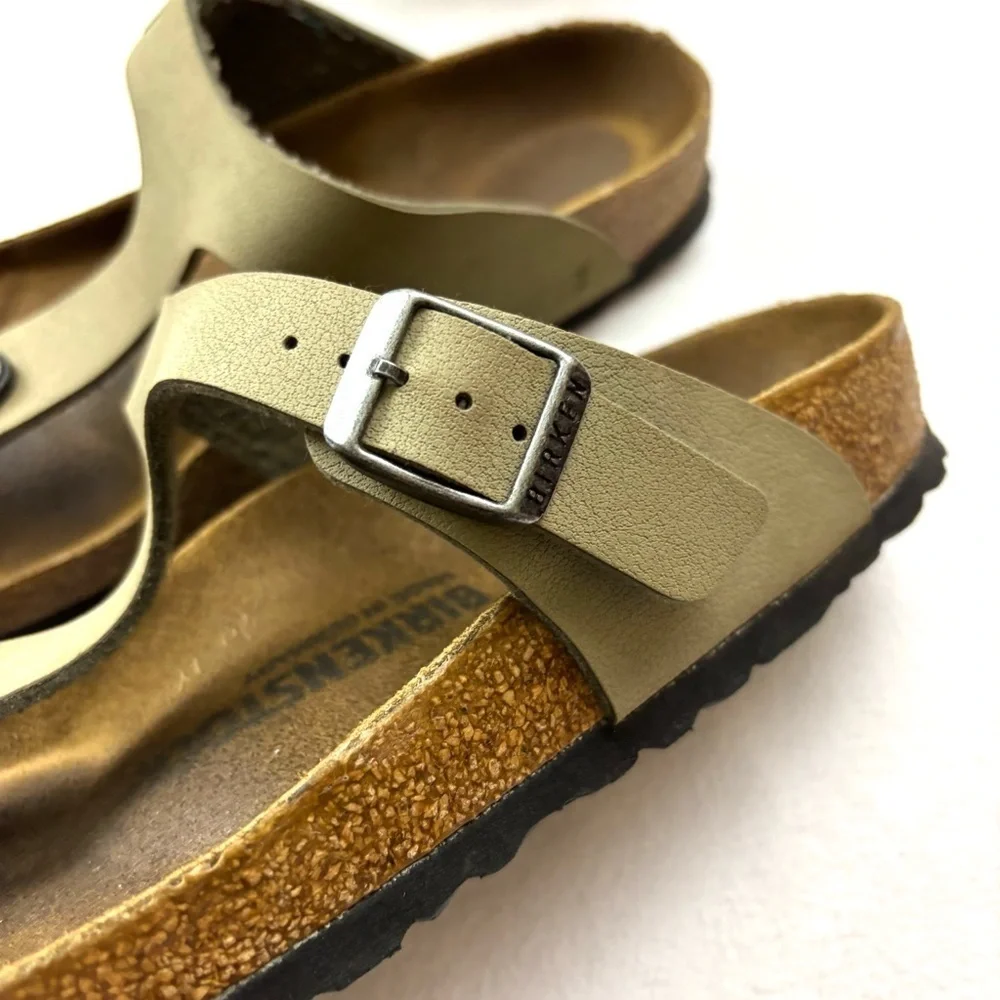 Birkenstock Gizeh Tobacco Brown Leather Cork‎ Sole Thong Boho Sandal Size 37